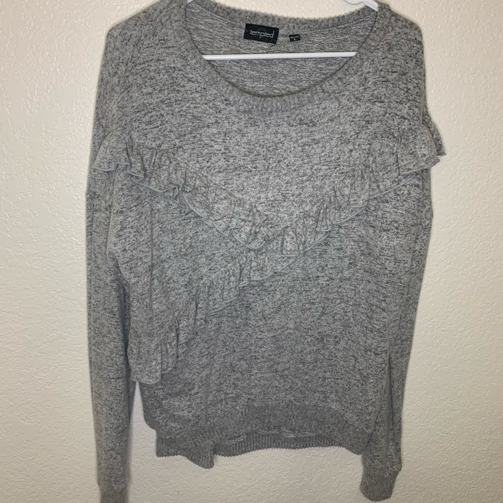 Gray Pullover Light Weight Dressy Sweater